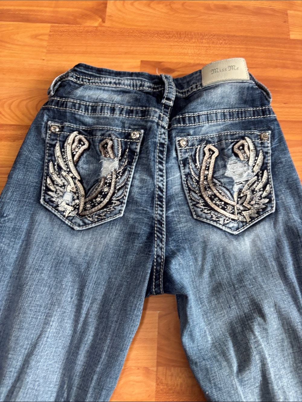 Miss Me Vintage Wash Blue Bootcut Jeans